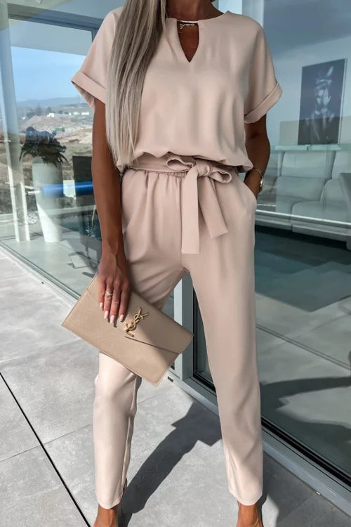 Chique V-Hals Jumpsuit met Riem