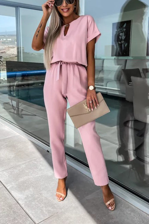 Chique V-Hals Jumpsuit met Riem