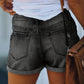 Lichtblauwe Gerafelde Denim Shorts - Emma