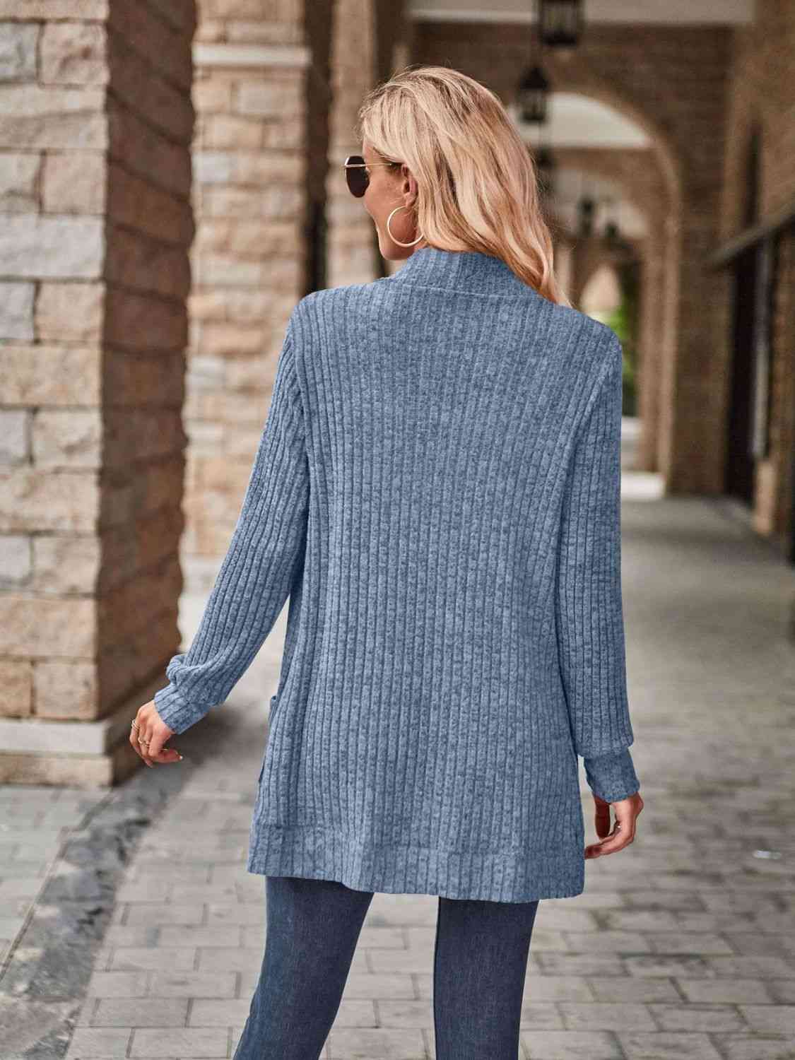 Comfort Stretch Open Front Cardigan met Zakken