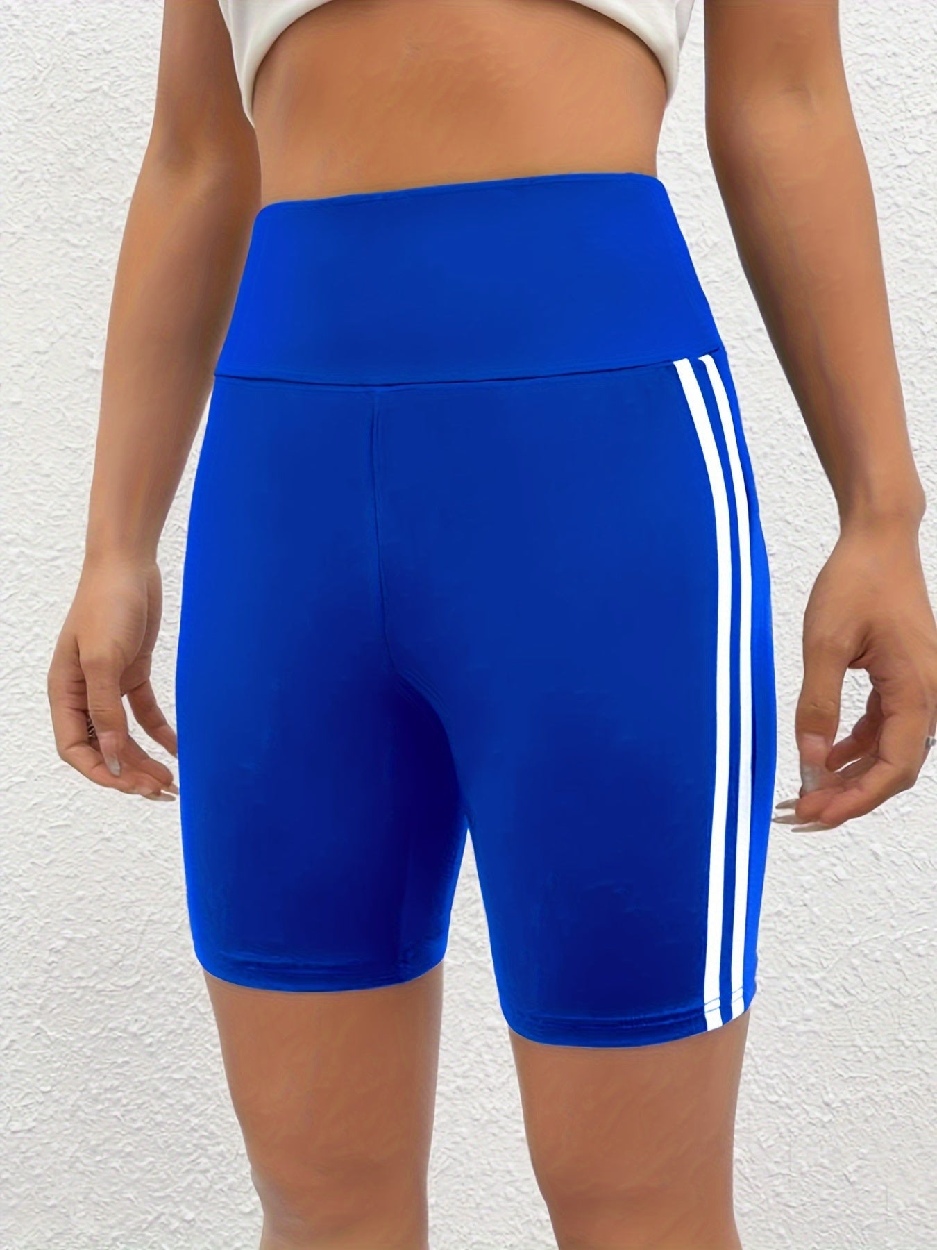 Zwarte Gestreepte Yoga Shorts - Luna