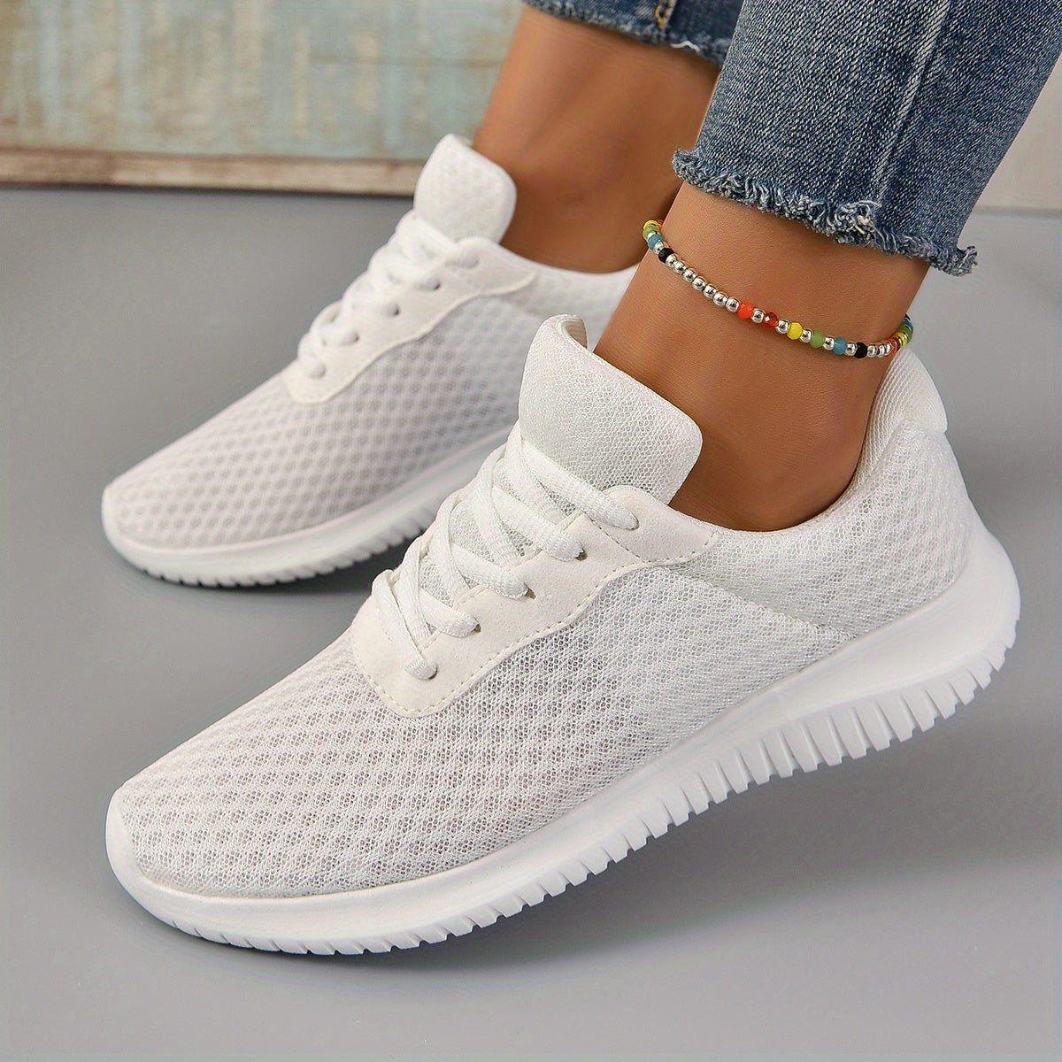 Zwarte Mesh Sneakers - Loraine