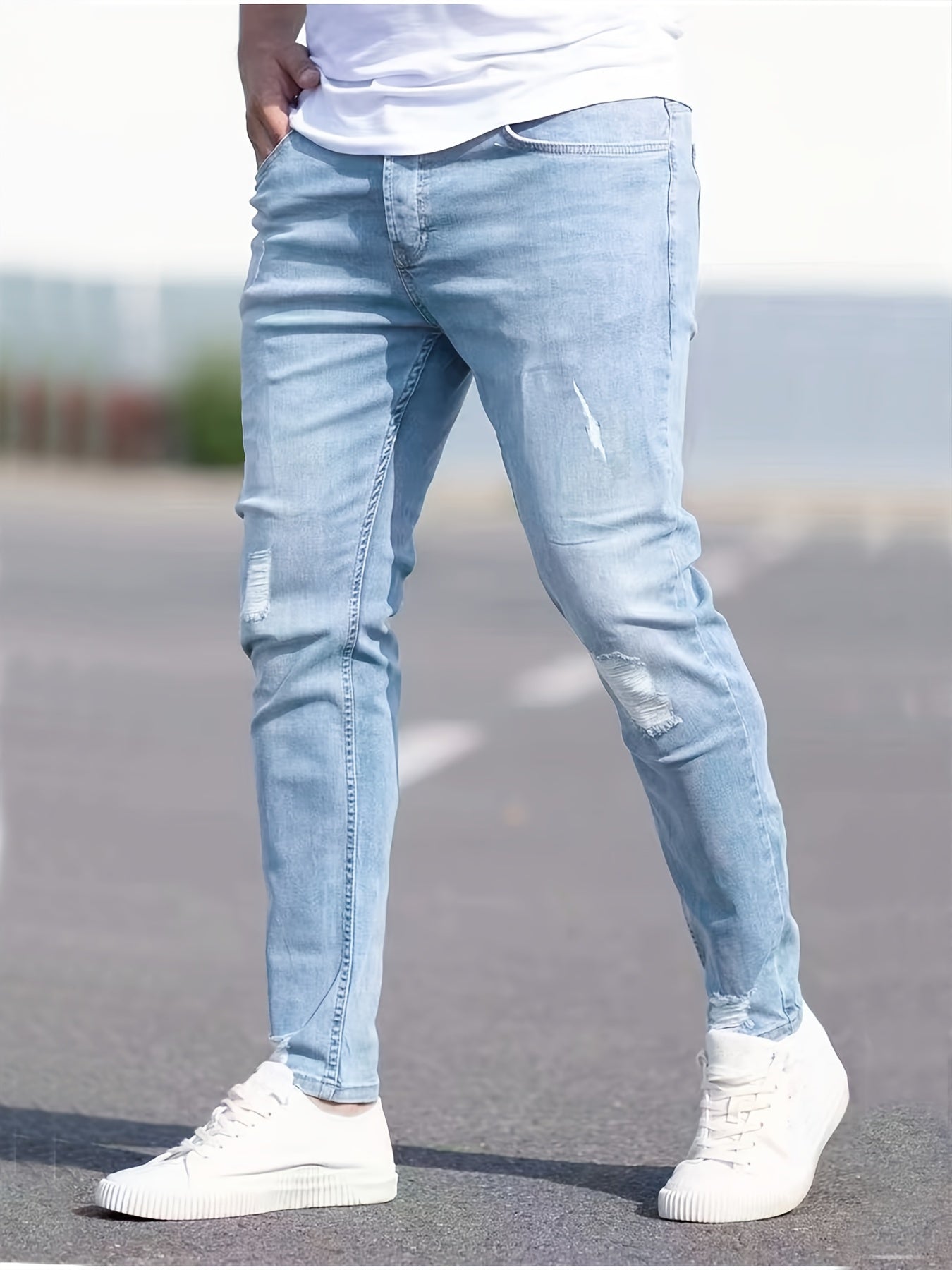 Skinny Gescheurde Jeans Blauw - Jasper