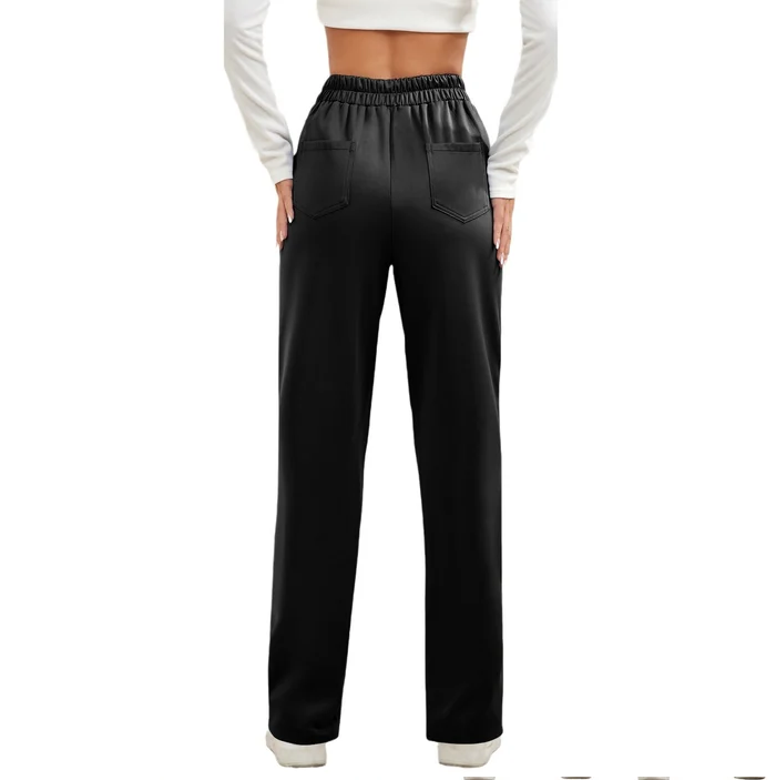 High-Waist Multi-Pocket Straight Casual Broek