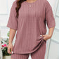 Grijze Plus Size Geribde Lounge Set - Emma