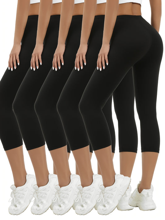 Zwarte Superzachte Capri Leggings - Lena