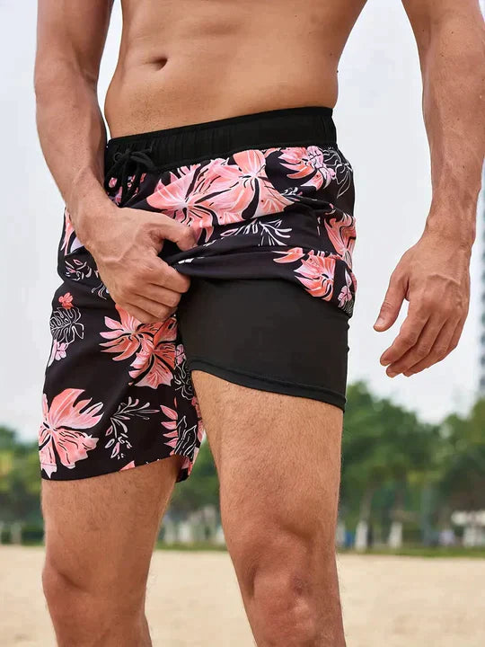 Denis - Zwart Flamingo AquaFlex Zwemshorts