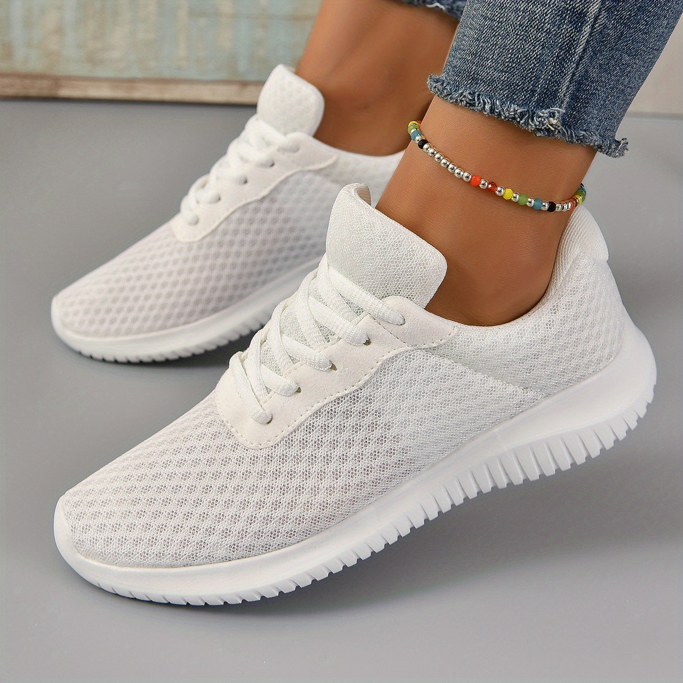 Zwarte Mesh Sneakers - Loraine