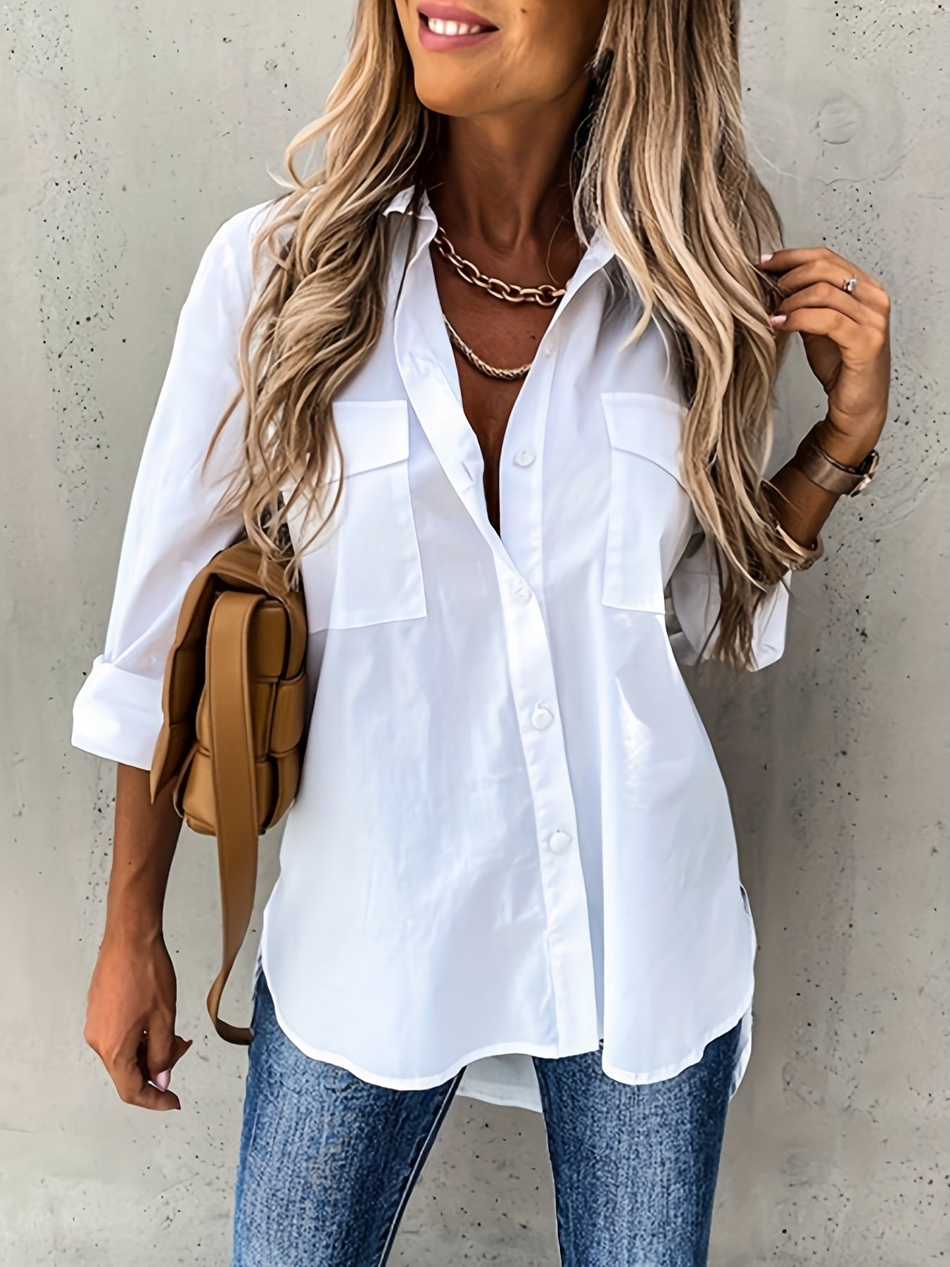 Witte Kantoorblouse - Lara