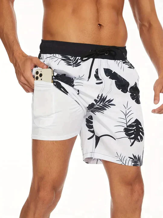 Denis - Zwart Flamingo AquaFlex Zwemshorts