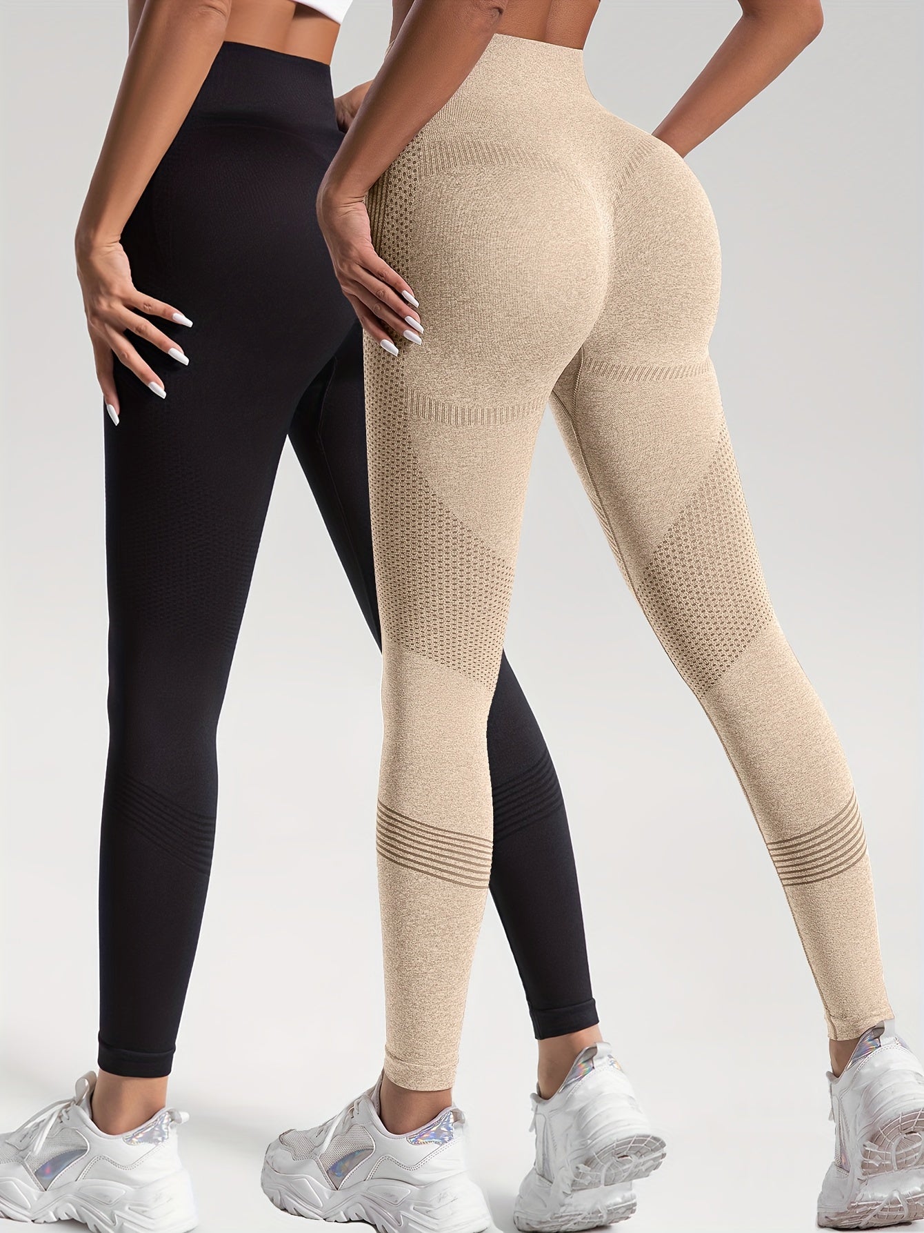 Grijze High-Stretch Yoga Leggings - Mila