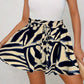 Blauwe High-Waist Print Shorts - Sophie