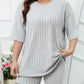 Grijze Plus Size Geribde Lounge Set - Emma