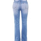 Zoey - Lichtblauwe Denim Broek met Hoge Taille voor een Verleidelijke Look