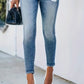 Middelblauwe Skinny Jeans met Gescheurde Details - Lara