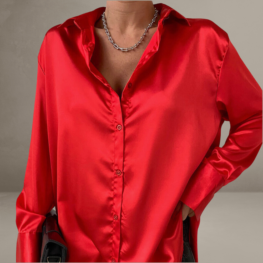 Eliza - Stijlvolle Roze Zijden Blouse