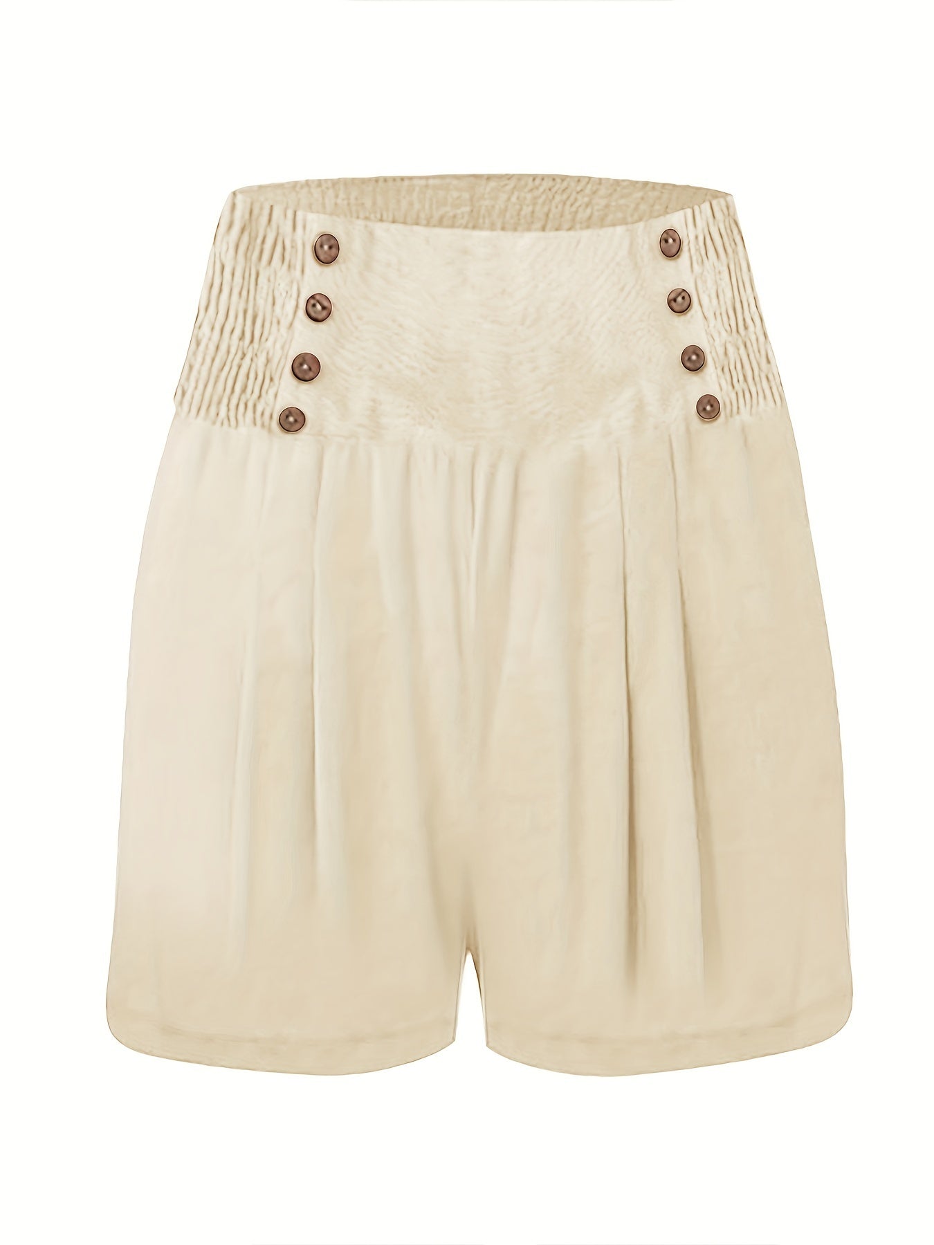 Beige Knoopsluiting Shorts - Emma