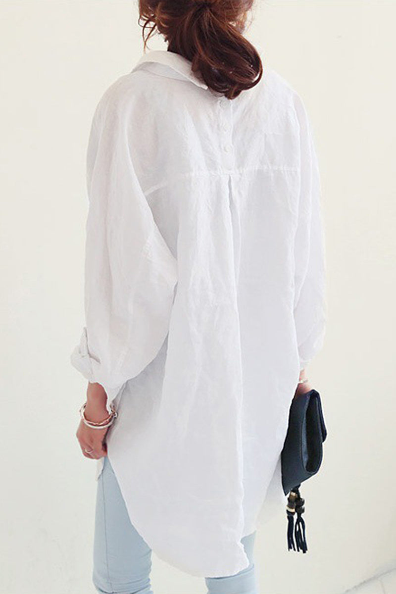 Hemelsblauw Oversized Linnen Shirt - Mila