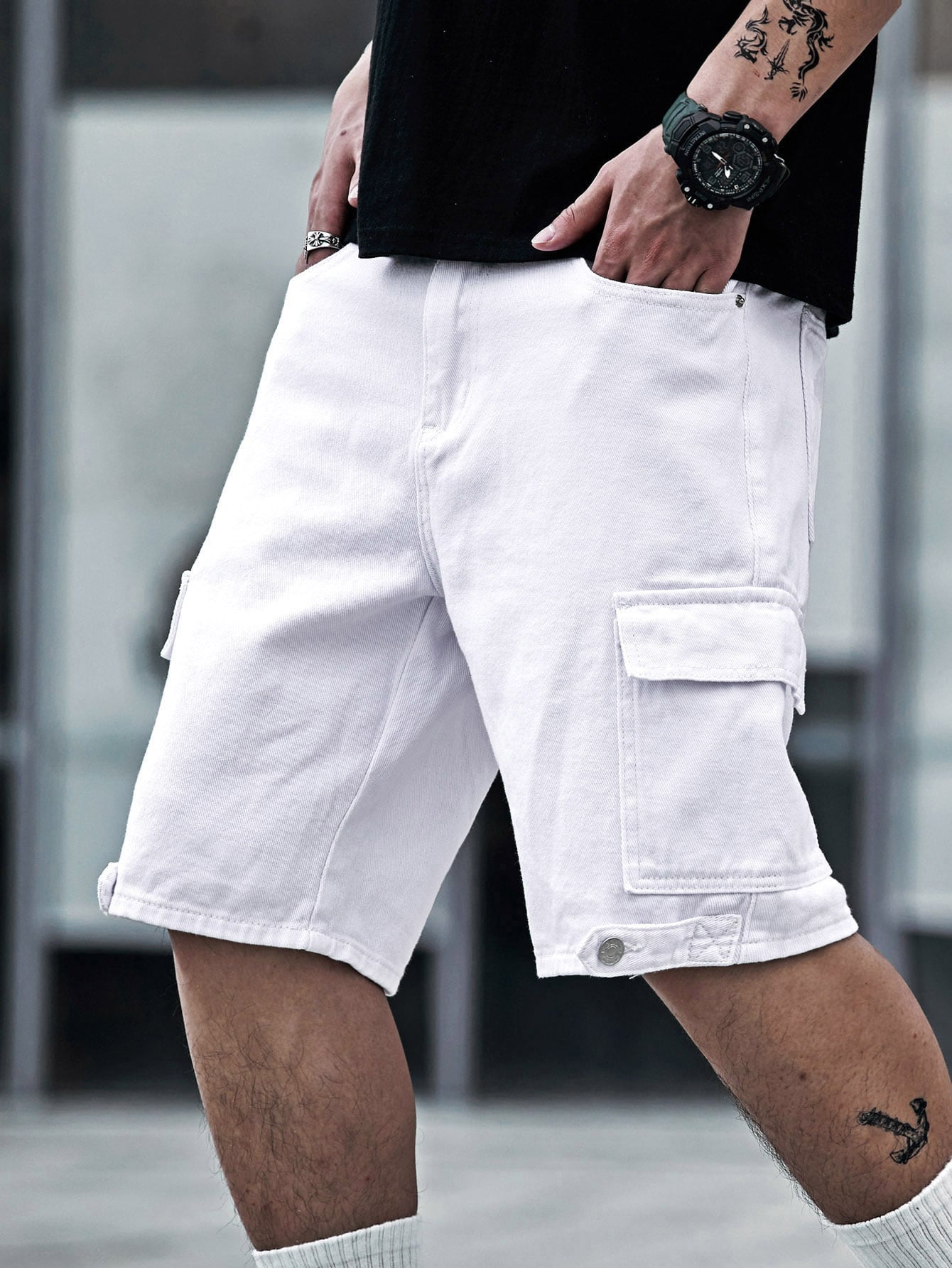 Stijlvolle Witte Denim Shorts - Perfecte Pasvorm met Zakken