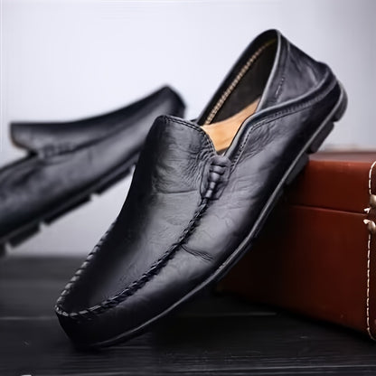 Zwarte Leren Loafers - Noah