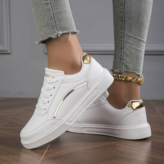 Luna - Witte Schoenen met Goud- en Zilverdetails