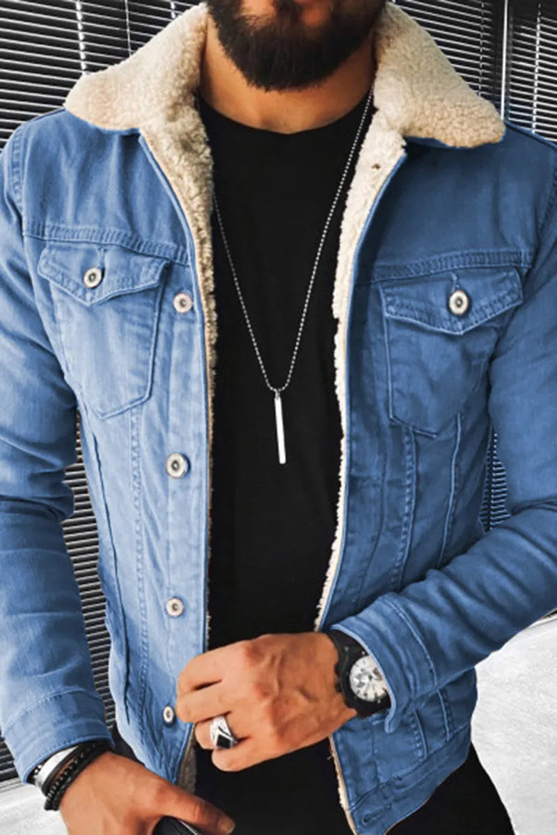 Gevoerd Denim Jack met Stiksel - Stijlvol Winter Essential!