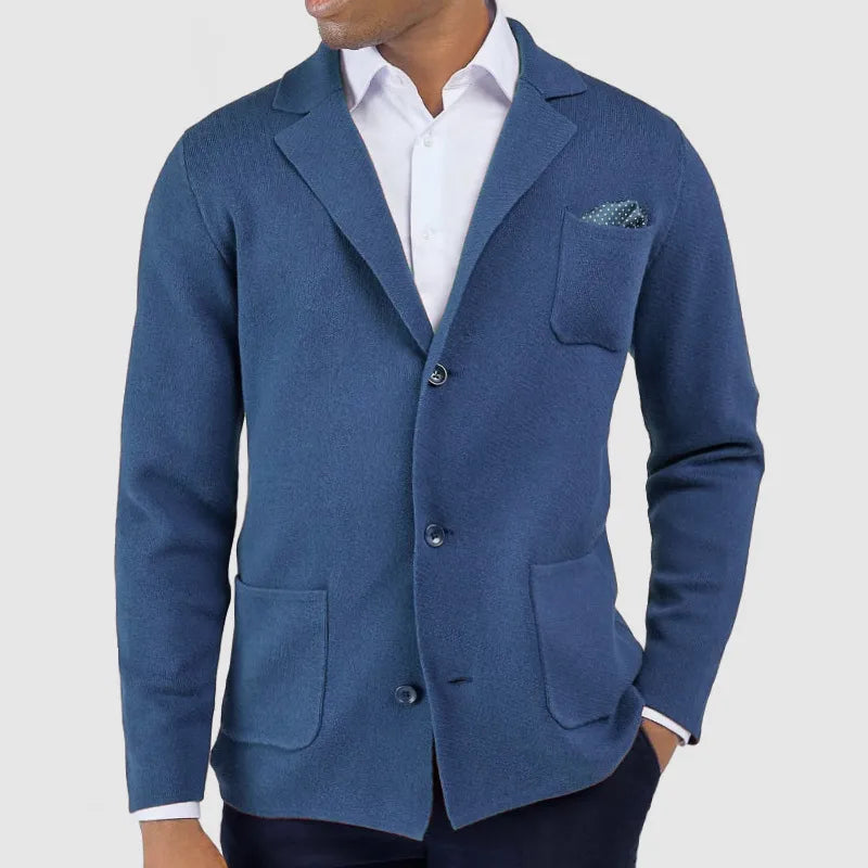 Chique Kasjmier Gebreide Blazer - Herenmode voor Alle Seizoenen