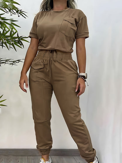 Khaki Tweedelig Jogger Set - Sophie