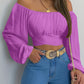 Witte Off Shoulder Crop Top - Luna