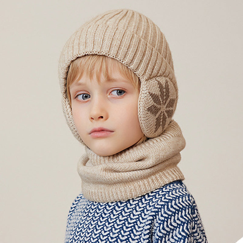 CozyKidz: Luxe Fleece Gevoerde Wintersjaal & Gebreide Muts Set voor Kinderen