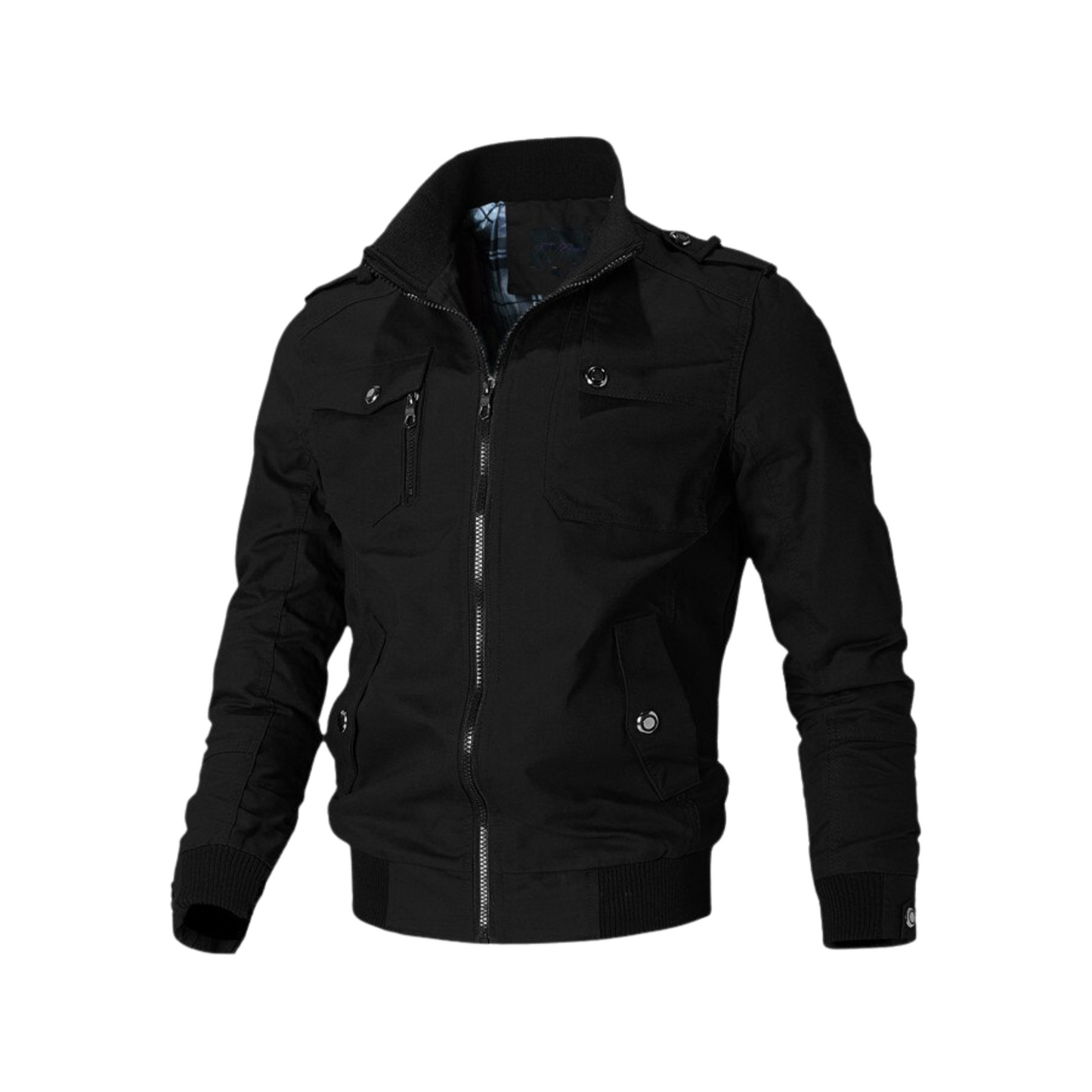 Finesse Winter Mouwen Geritste Jas - Stijlvol Contrast Zak Bomber voor Mannen