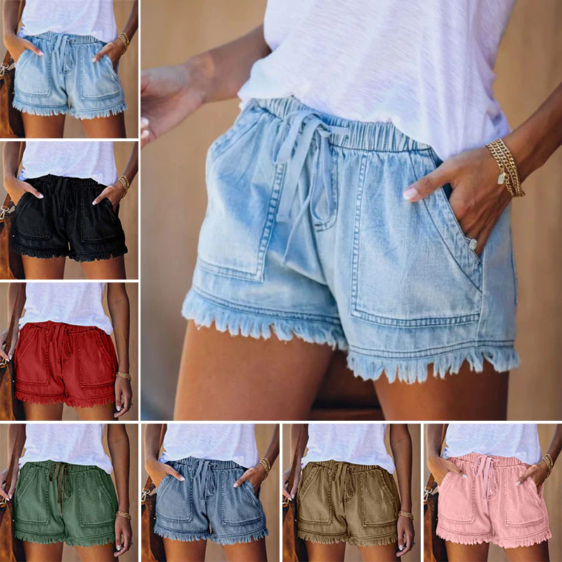 Risa - Zwarte Denim Shorts Dames