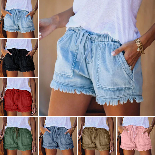 Risa - Zwarte Denim Shorts Dames