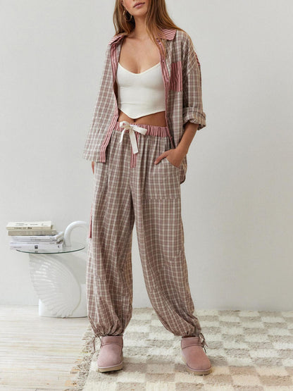 Roze Losse Pyjama Set - Sophie