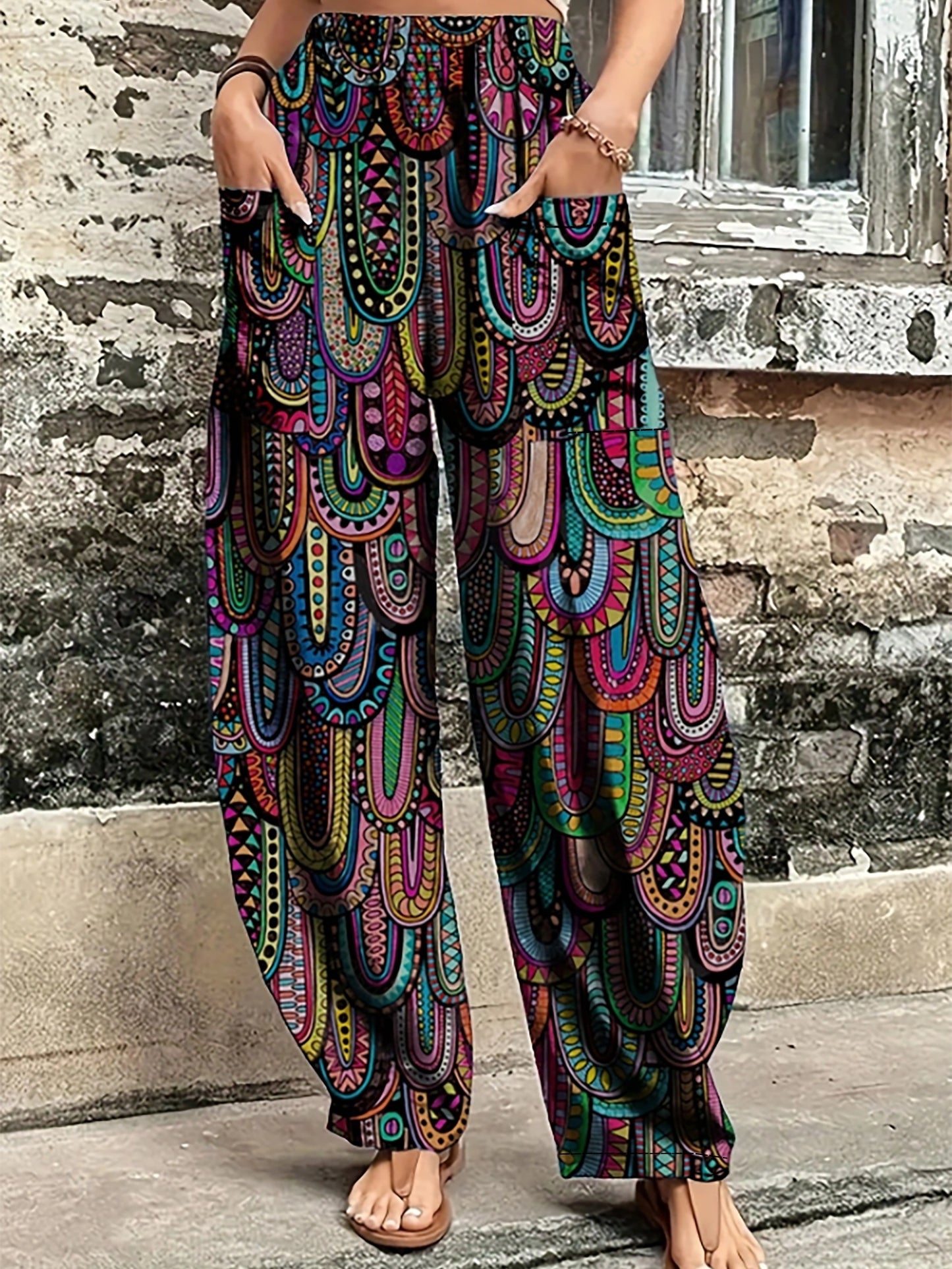 Zwarte Boho Plus Size Broek - Lara