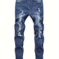 Slim Fit Gescheurde Jeans Lichtblauw - Alex