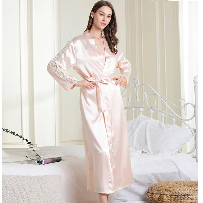 Zwarte Kant Kimono Robe Set - Clementine