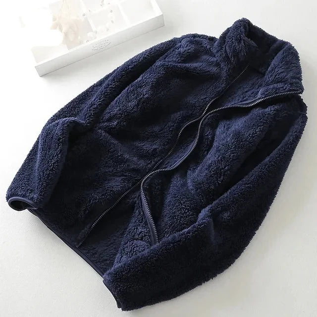 Chique Gezellige Fleece: Dames Elegante Winter Hoodie Jas