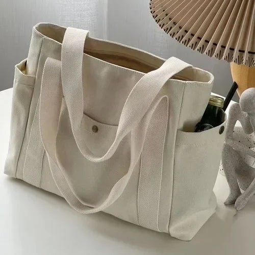 Witte Canvas Tote - Corina