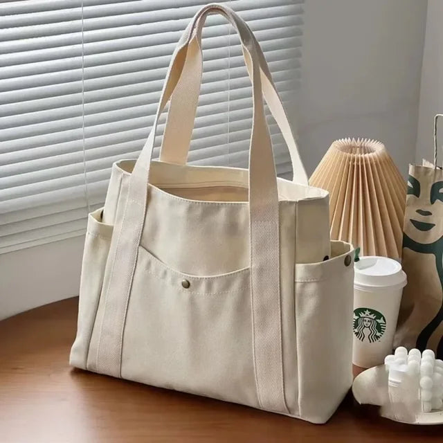 Witte Canvas Tote - Corina