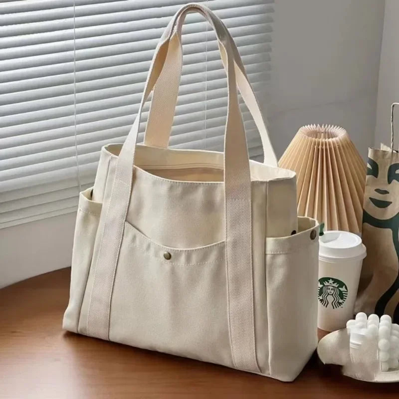 Witte Canvas Tote Bag - Jade