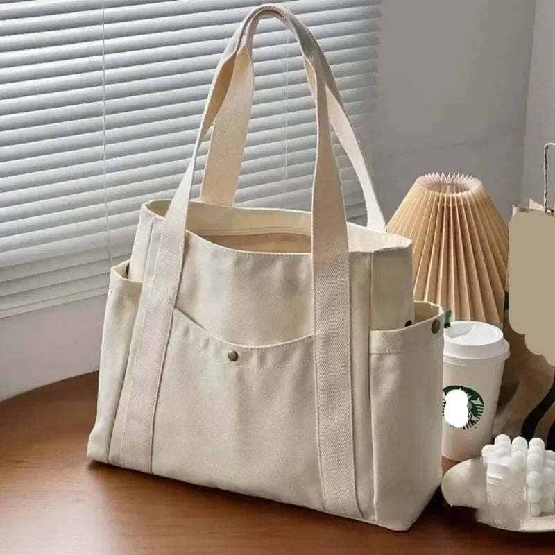 Witte Canvas Tote - Corina