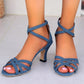 Blauwe Denim Sandalen met Hoge Hak - Brantley