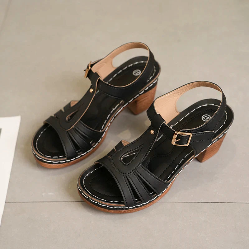 Zwarte Comfortabele Sandalen - Louisa