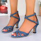 Blauwe Denim Sandalen met Hoge Hak - Brantley