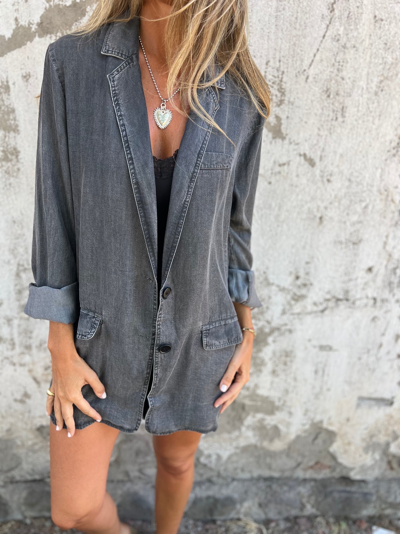 Trendy Denim Casual Suit Jacket