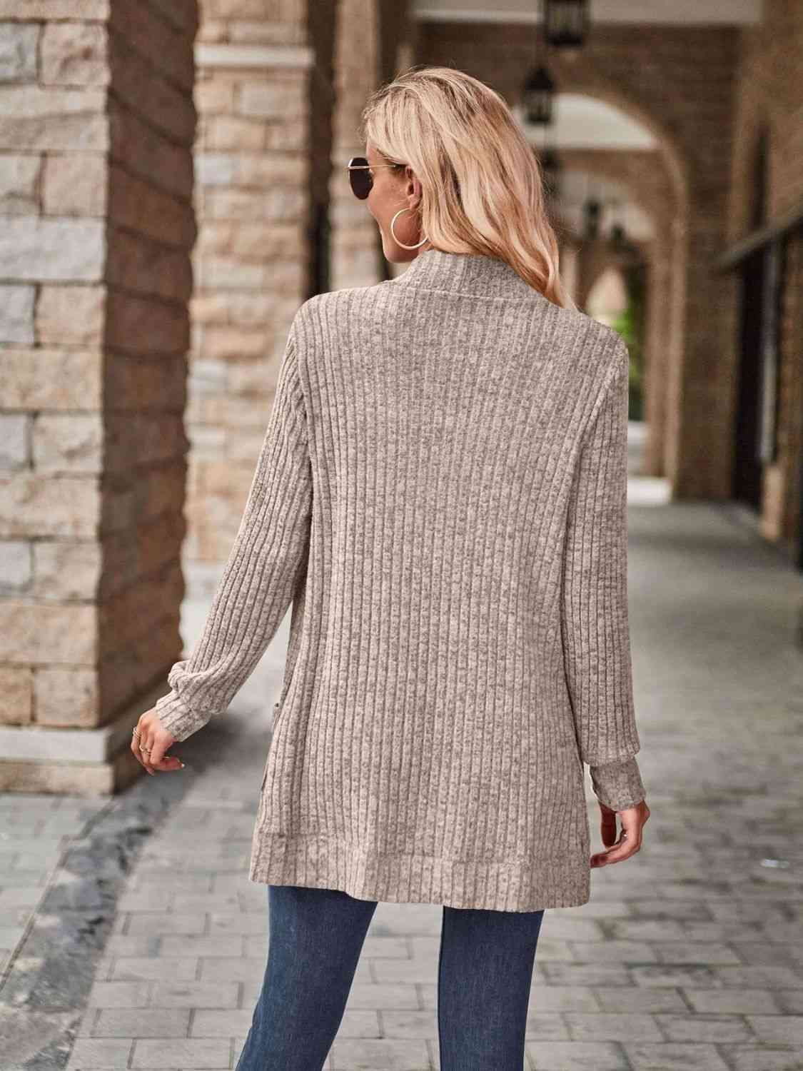 Comfort Stretch Open Front Cardigan met Zakken