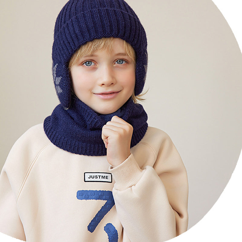 CozyKidz: Luxe Fleece Gevoerde Wintersjaal & Gebreide Muts Set voor Kinderen