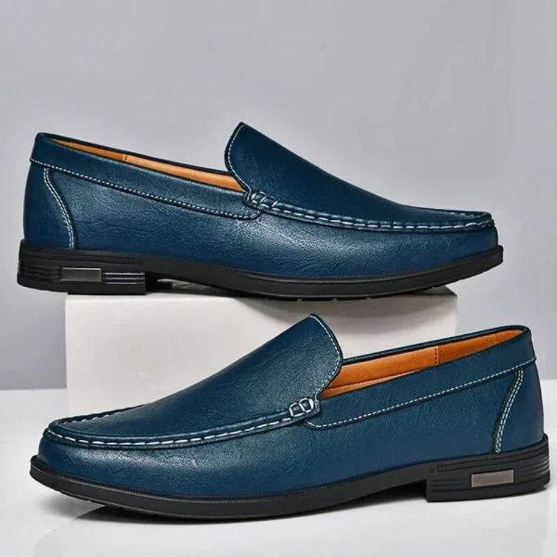 Blauwe Orthopedische Leren Loafers - Felix