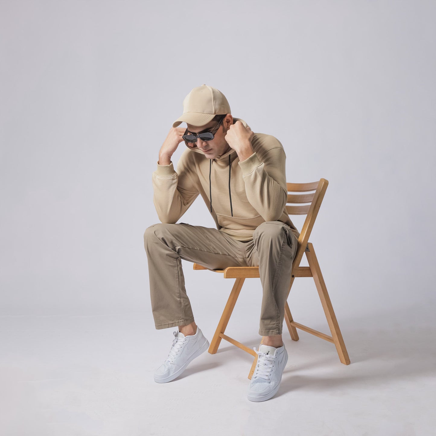 Luxe Comfort Beige Hoodie: Premium Fleece voor Heren